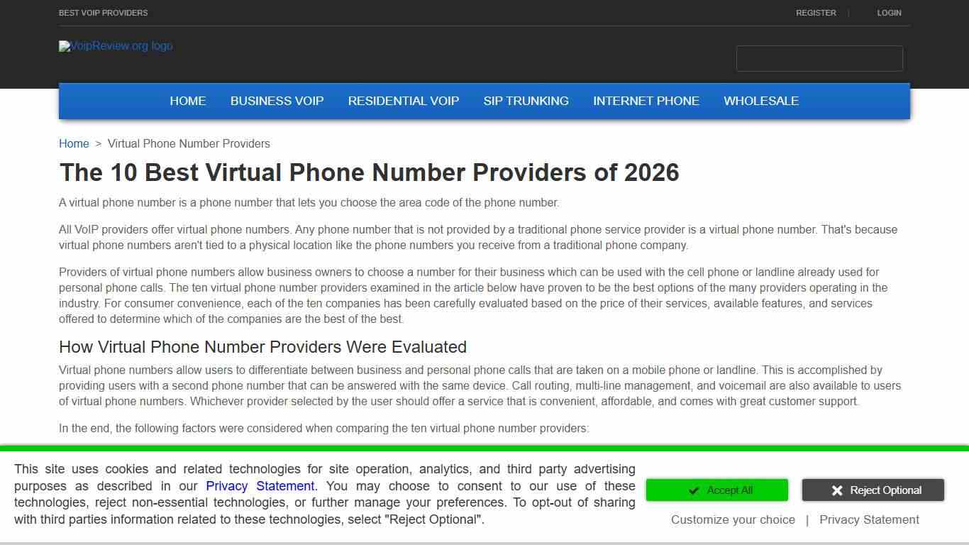 The 10 Best Virtual Phone Number Providers of 2026 | VoipReview